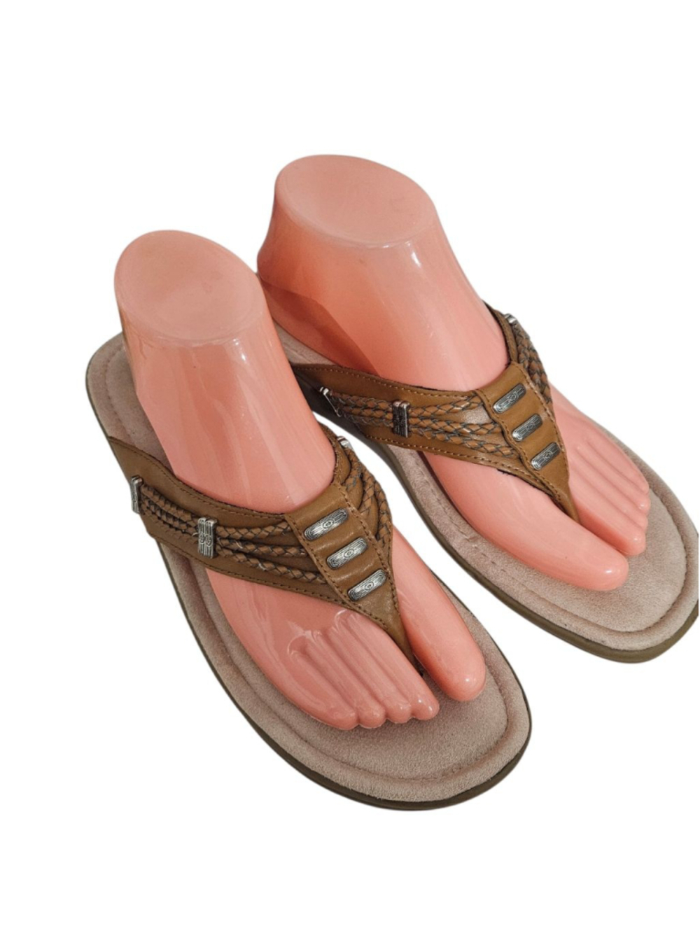 Minnetonka Silverthorne Brown Leather Sandals Sz 9